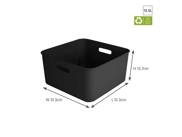 Sigma Home cube box 12,5L zwart - 31,3x31,3x15,7cm