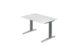 In hoogte verstelbaar bureau,HxBxD 680-850x1200x800mm,blad wit