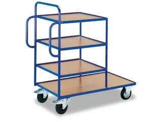 Bijzetwagen 250kg Lxbxh 1250x640x1250mm 4 Etages Hout Ral5010 - 2