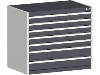 ladekast 900x1050x750mm 7laden zware lasten RAL7035 front RAL7016 - 1