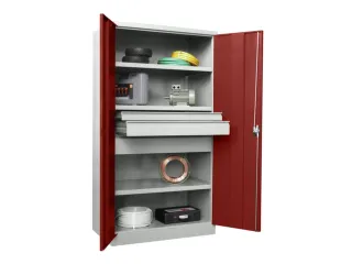 systeemkast,HxBxD 1950x1040x630mm,3xStalen bodem,RAL7035,front RAL3000 - 2