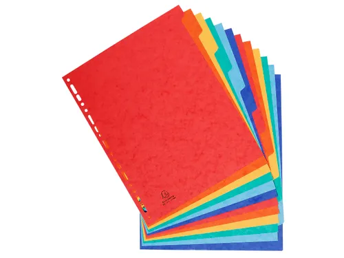 Tabbladen glanskarton 225g 12-delig A4 maxi Assorti