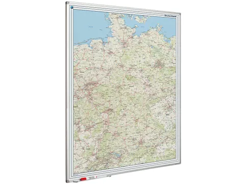 Landkaart Bord 120x90cm Softline Profiel 8mm Duitsland Wegenkaart