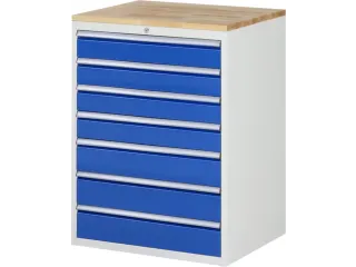ladekast 1035x770x650mm 7laden cilinderslot RAL7035 RAL5010 beuken - 1
