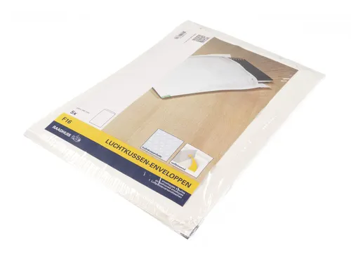 Luchtkussenenvelop Raadhuis 220x340mm F16 wit plakstrip krimp a 5 stuk