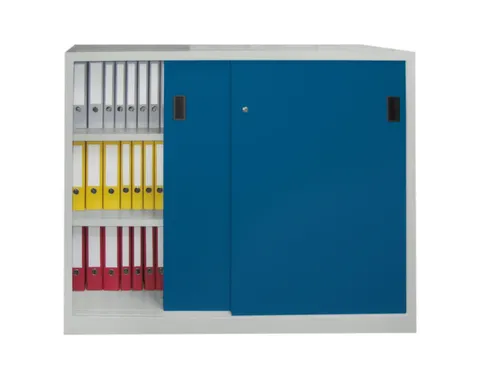schuifdeurkast,HxBxD 1200x1500x500mm,RAL7035,front RAL5010