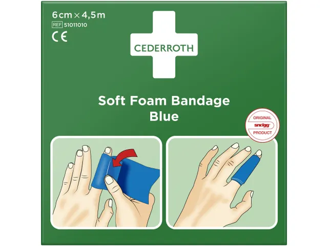 Pansement autoadhésif Cederroth, bleu, 6 cm x 4,5m, 10 pièces