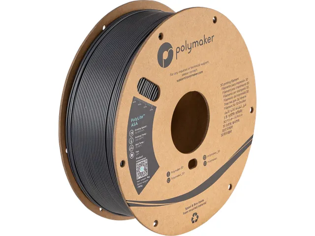 ASA 1,75mm donkergrijs 1kg PolyLite 3D Filament