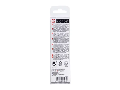 Fineliner Sakura Pigma Micron 05 set zwart & grijs 3 maten