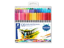 Kleurstift Staedtler 3200 dubbele punt viltstift etui 120 kleuren