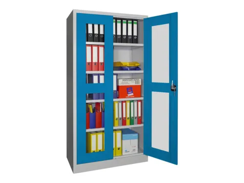 Vitrinekast Hxbxd 1950x1000x500mm Draaideuren Ral7035 Front Ral5012