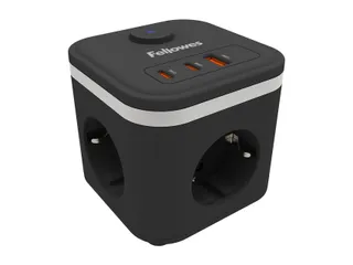 Stekkerblok Fellowes Power Cube F 3-voudig 1xUSB-A 2xUSB-C 2m zwart - 8
