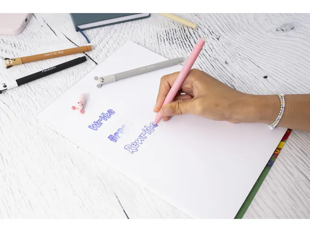 Gelpen Eberhard Faber Animal Erase-It Big schrijfkleur: blauw Tekst: G