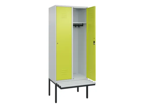 locker met bank,HxBxD 2120x800x815mm,2vak,vak B 400mm,cil.-slot