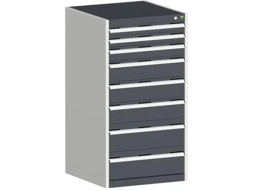 ladekast HxBxD 1200x650x650mm 8laden romp RAL7035 front RAL7016