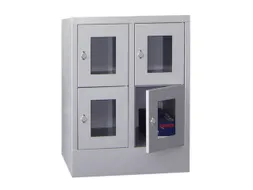 lockerkast,HxBxD 855x600x500mm,2x2vakken,RAL7035,front RAL5012