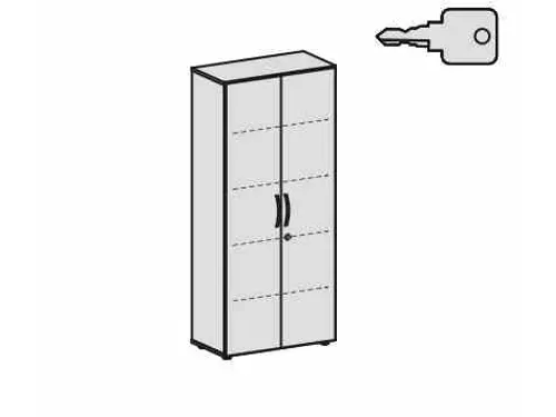 kantoorkast,HxBxD 1810x800x420mm,4xhouten vloer,5ordnerhoogte,romp wit
