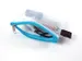 Trousse Foldersys PVC transparent A7 avec fermeture éclair turquoise