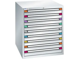 ladekast HxBxD 1000x805x695mm 9laden slot RAL7035 front RAL7035 - 2