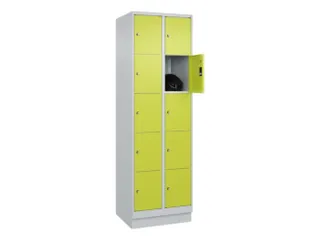 lockerkast,HxBxD 1950x600x500mm,2x5vakken,vak B 300mm,cil.-slot,sokkel - 1