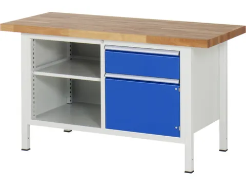 werkbank,HxBxD 840-1040x1500x700mm,beukblad,draagverm. 1250kg,4voeten