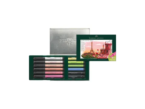 Tekenstift Faber-Castell Pitt Artist Pen Brush set 12 stuks Paris