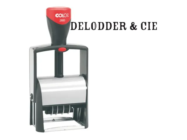 Woord-datumstempel Colop 2660 +bon 36x56 7regels zwart