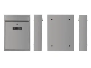 Brievenbus Ibiza Zilvergrijs met naamplaatje incl. 2 sleutels 36x26x8c - 2