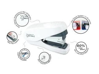 Nietmachine Rapesco Germ-Savvy Less Effort Eco antibacterieel wit - 6