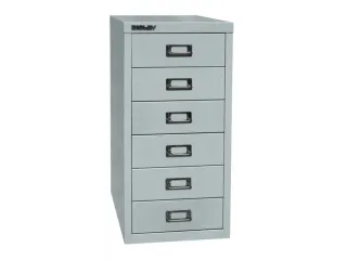 kantoor-ladekast HxBxD 590x278x380mm 6 laden romp lichtgrijs staal - 1