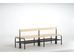 banc double HxLxP 770x2000x725mm barrettes en bois