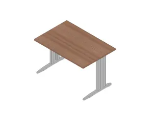 bureau,HxBxD 730x1200x800mm,blad canaletto-hout,C-voet aluminium - 1
