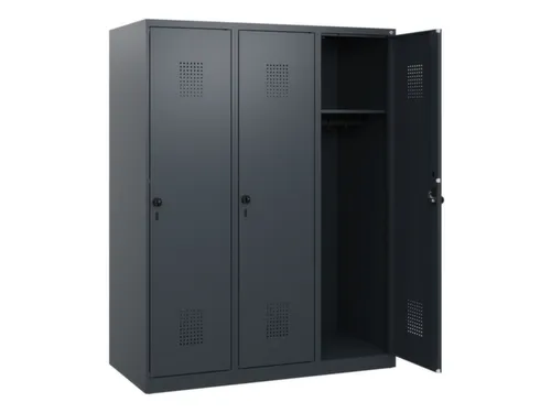 schoollocker,HxBxD 1530x1200x500mm,3vak,vak B 400mm,draaigrendel
