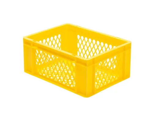 Euronorm-stapelbak 15l 175x400x300mm Wanden/bodem Opengewerkt Geel