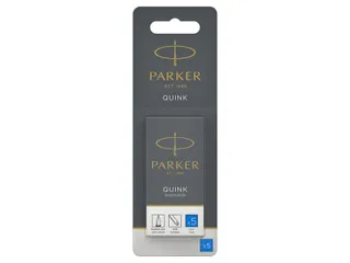 Inktpatroon Parker Quink uitwasbaar blauw blister à 5 stuks - 1