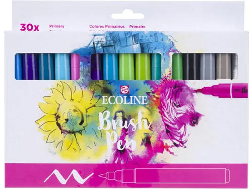 Ecoline Brush pen etui van 30 stuks set Primaire