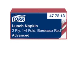 Servetten Tork 477213 2-laags 33x33cm rood 1/4 vouw 200st.