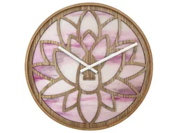 Wandklok Nextime dia 40cm Roze Hout Lotus