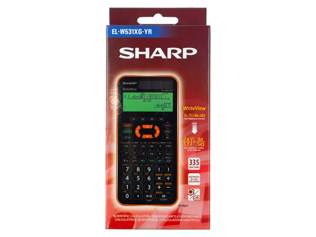 Calculatrice Sharp ELW531XGYR noir-orange scientifique write view