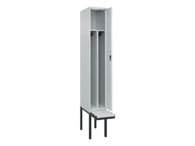 locker met bank,voor scheiding van kleding,HxBxD 2120x300x815mm,1vak