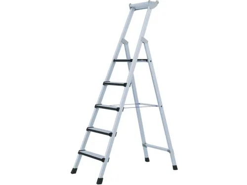 trapladder,eenzijdig,5treden,m. bekleding,stand H 1m,balk L 1,79m