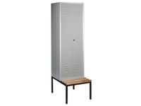 Garderobekast HxBxD 2090x810x500mm Zitbank van Hout 2 Vakken