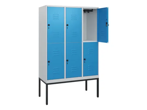 dubbeldekse locker,HxBxD 1950x1200x500mm,3x2vak.,vak B 400mm