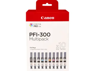 Canon PFI-300 MBK/PBK/CO/GY/R/C/M/Y/PC/PM-multipack 10 Stuks - 1