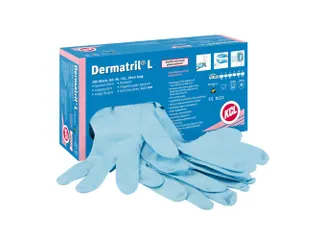KCL Dermatril 741 nitril wegwerphandschoenen, blauw, maat 9, 100 stuks - 1