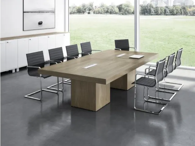 Vergadertafel Hxbxd 73x280x140cm Frame Kubusvormig iep