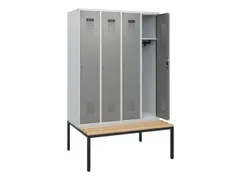 locker met bank,HxBxD 1950x1200x815mm,4vak,vak B 300mm,cilinderslot