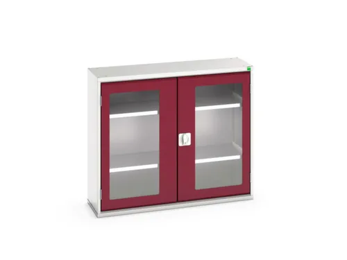 vitrinekast 900x1050x350mm 2xStalen bodem romp RAL7035 front RAL3004