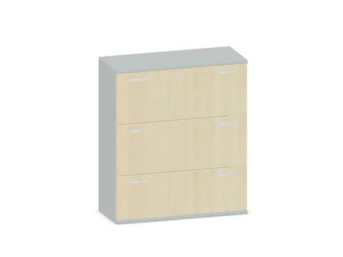 hangmappenkast 1150x1000x430mm 3hangmappenframes Lichtgrijs + Esdoorn
