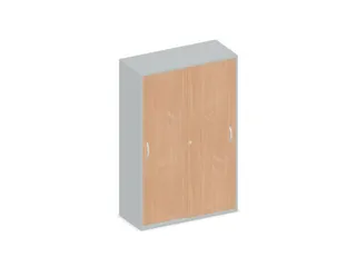 Schuifdeurkast 1540x1000x430mm Romp Lichtgrijs Decor Front Beuken - 1